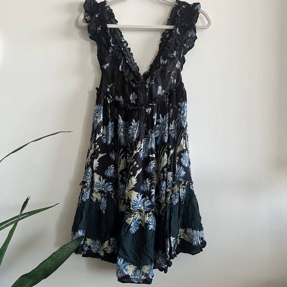 Free People Floral Ruffle Dress